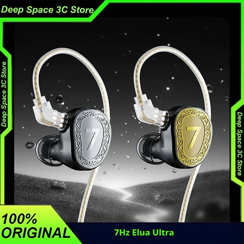 

Проводные наушники-вкладыши Elua Ultra HIFI, 7 Гц, 10 мм + 8 мм, двойные динамические наушники-вкладыши, настройка кривой драйвера со съемным кабелем