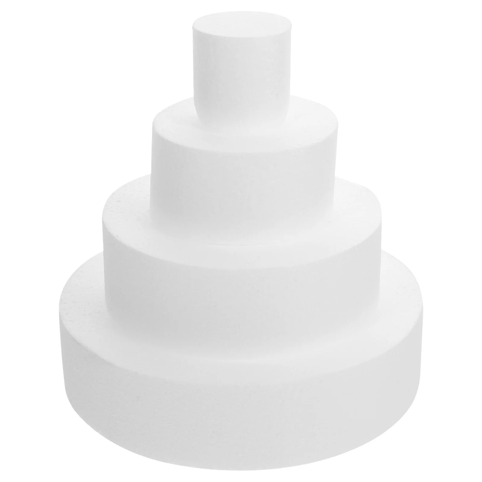 

4 Pcs Square Cake Stand Foam Model Fake Foams Decor Mold Adornment White Decorating Models Dummies Baby