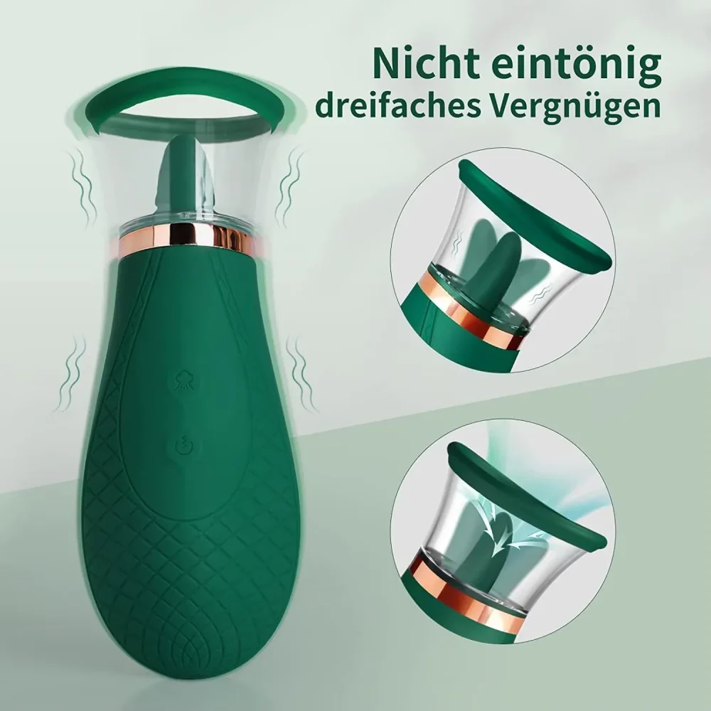 Clitoral Sucking Vibrator with 9 Lick and 3 Suction Mode Quick Orgasm Clit Tongue Stimulator Nipples MassagerSex Toys for Women