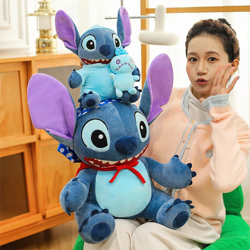 

Disney Plush Stitch Cartoon with Cape Cute Plush Doll for Kids Birthday Xmas Gift Stuffed Animal Prize for Claw Machine Party