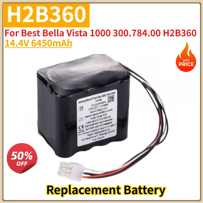 H2B360 Battery 14.4V 6450mAh for Best Bella Vista 1000 300.784.00 H2B360 High Quality Replacement Battery