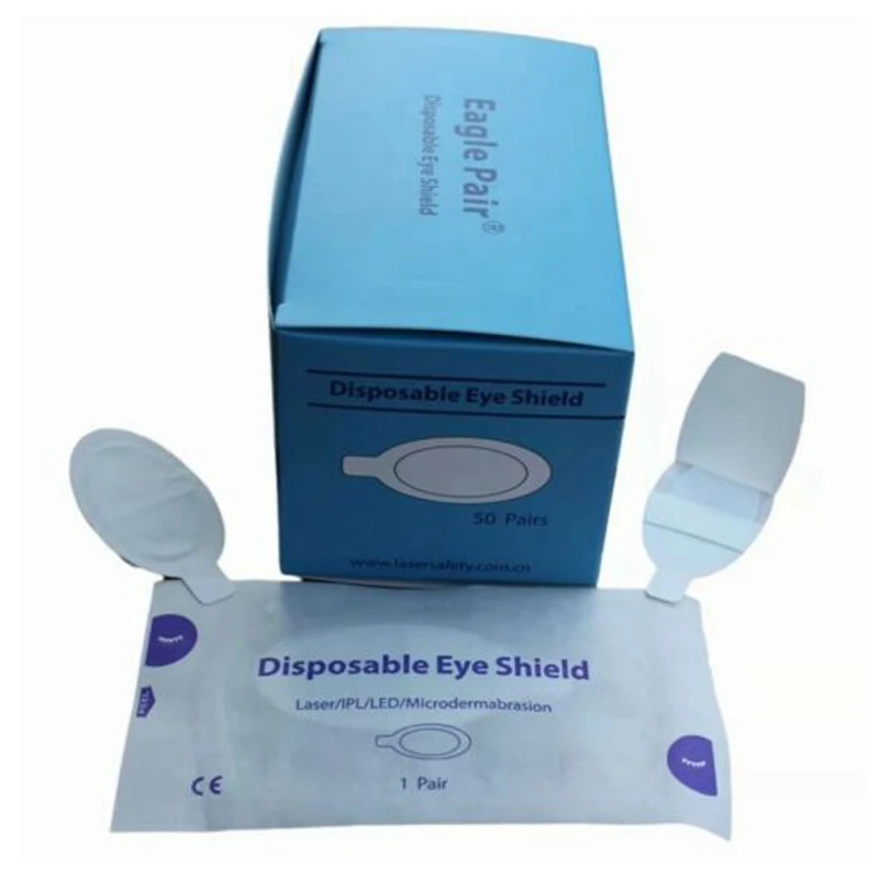 Escudo ocular desechable para protección de ojos, láser, IPL, LED, OD7 +, 190nm-11000nm, 50 pares