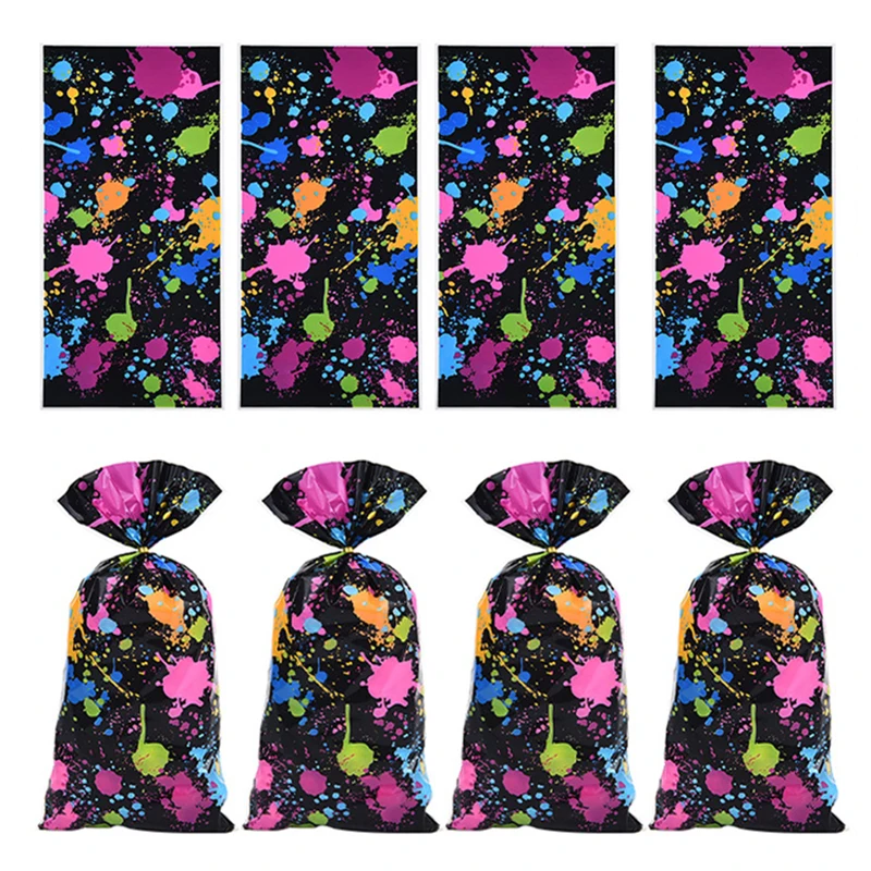50 Uds. Bolsas de dulces con temática de Graffiti artístico, bolsas de embalaje de regalo, decoración brillante para fiesta de cumpleaños, boda, suministros de bolsas de regalo