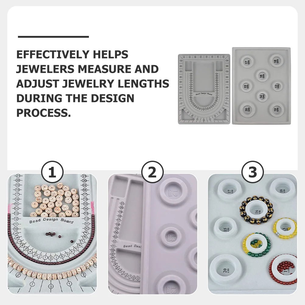 

2pcs Necklace Design Board Premium Plastic Bead Jewelry Making Tray For Bracelet Measurement Sizer Tool Craft Diy Supplies