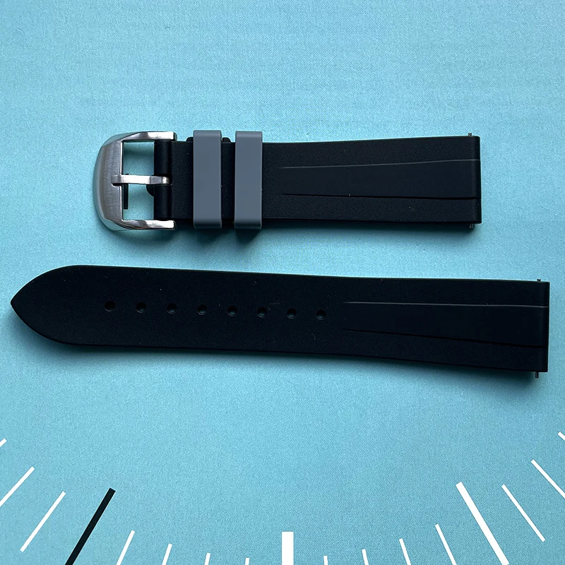 

Ремешок PIERRE PHILIPPE из жидкой силиконовой резины, дышащий и мягкий, черный мужской ремешок 20 мм