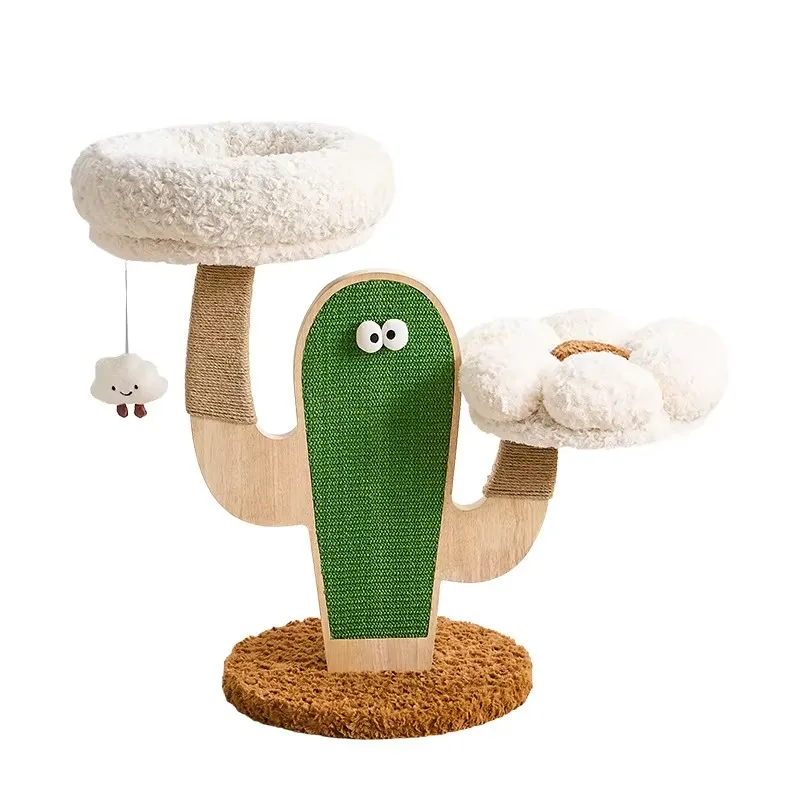 

Cat Climbing Rack Nest Integrated Winter Warm Sisal Solid Wood Multi-Layer Eco-Friendly Scratch-resistant Wear-resistant Cat