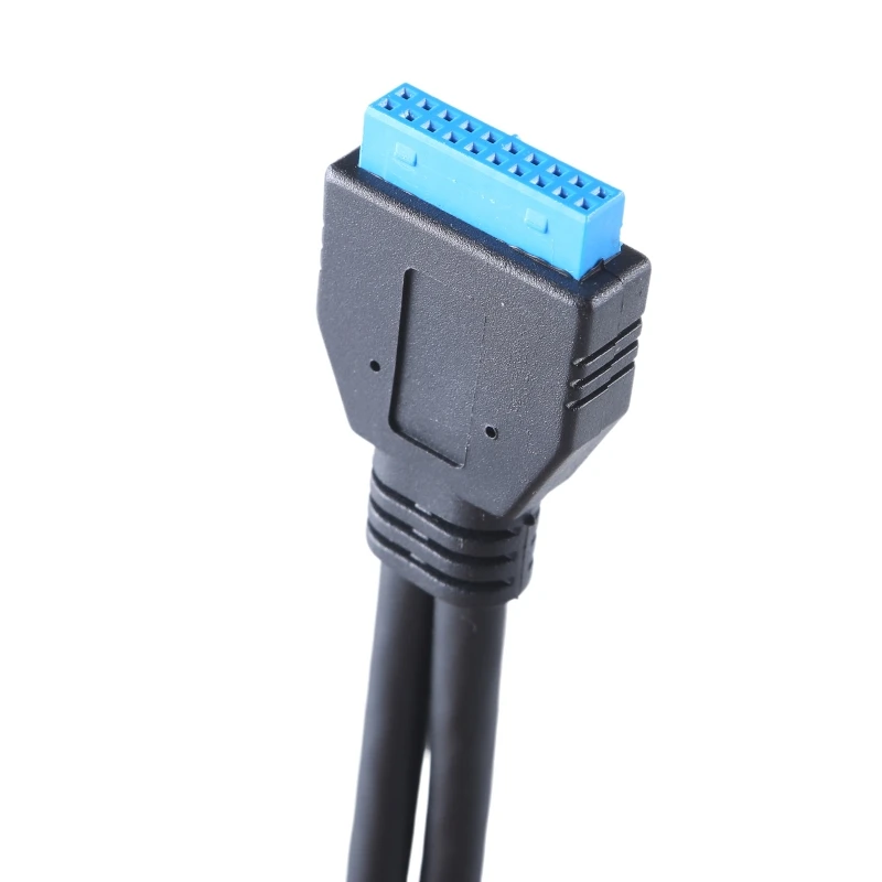 USB 20pin تمديد كابل داخلي USB3.0 19/20pin رأس منخفض لمحة ذكر إلى شاحن أنثي للوحات الأم للكمبيوتر