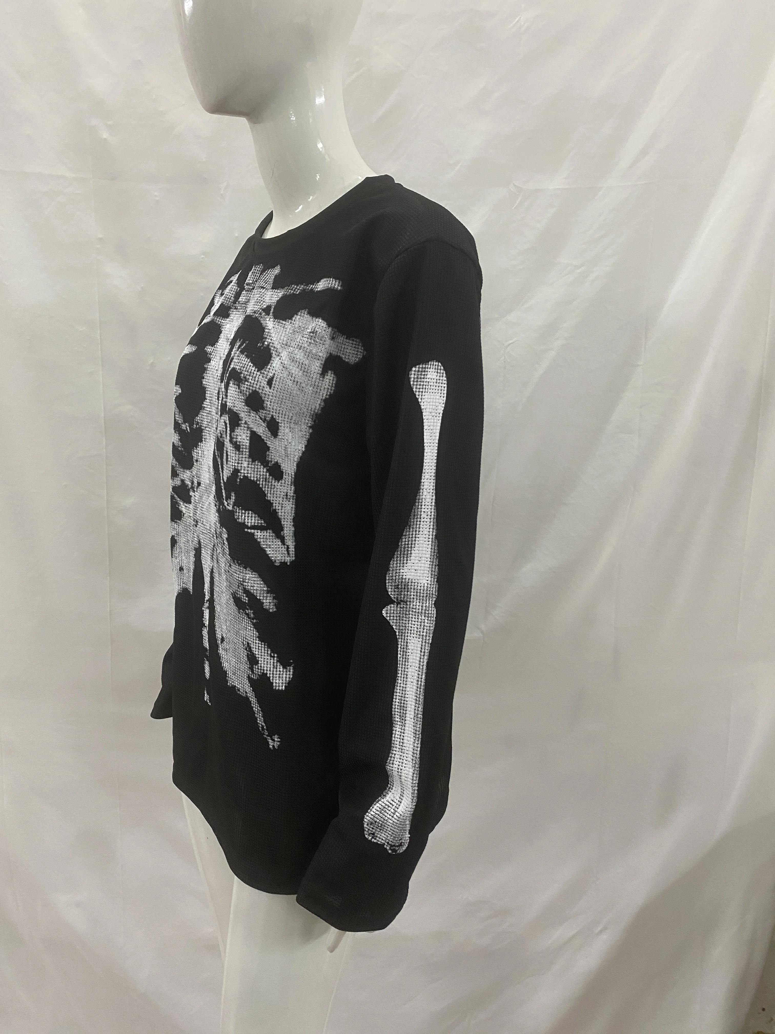 Unisex Y2K American Retro Hoodie Herbst Harajuku Street Ins Style Totenkopf-Print Rundhals Langarm-Pullover – Detail 6