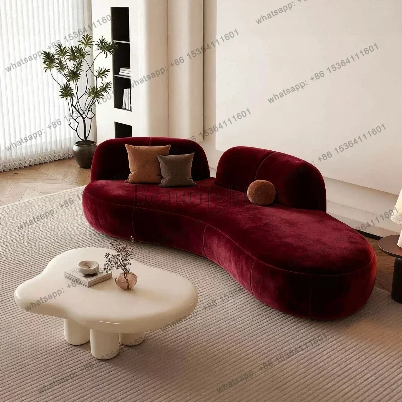LSModern Minimalist Curved Sofa Nordic High-end Clothing Store Beauty Salon Front Desk Lounge Reception Sofa Office Furniture FY
