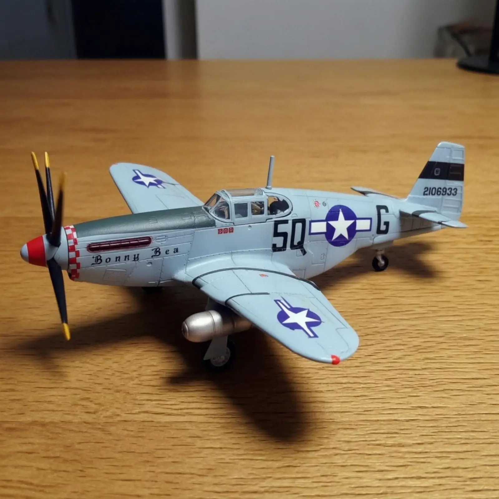 Alloy Scale Replica P-51B Fighter Model 1 72 Aviation Display Collectible Craft for Office Desk Decor