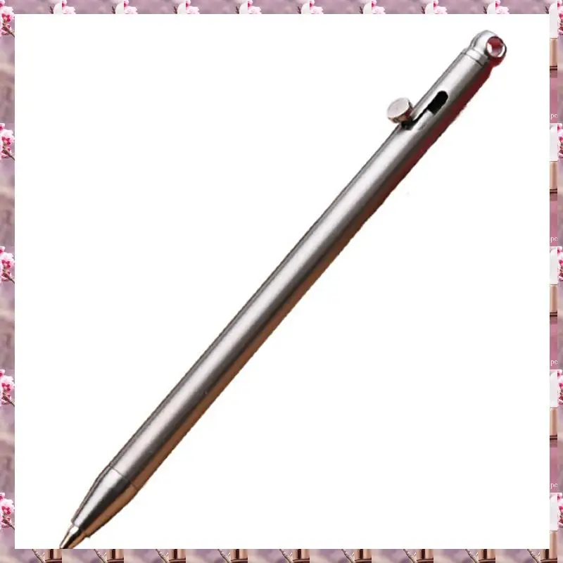 2025 Pure Titanium Mini Compact Bolt Pen Portable Metal Ballpoint Pen For Travel For Guest Signature Gray Titanium,Pure Titanium