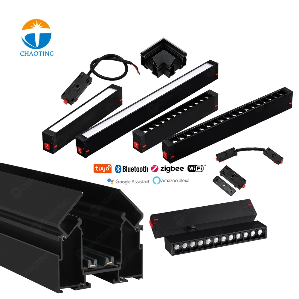 

Stretch Rail Lights Manufacturer Indoor Showroom AC 220V Magnetic Track Lighting System LED Aluminum Profile For Stretch Ceiling