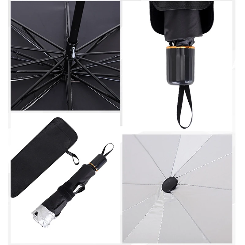 Windshield Sunshade Umbrella For Mercedes Benz BMW Audi Volkswagen Toyota Honda Nissan Tesla Logo Car Front Window Cloth Parasol