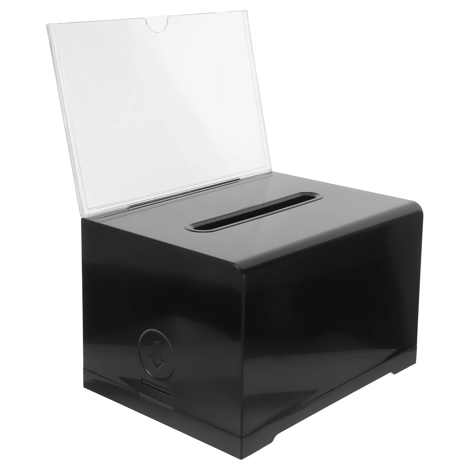 

Clear Acrylic Ballot Box Donation Box Lockable Sign Holder Suggestion Storage Container Fundraising Voting Collection