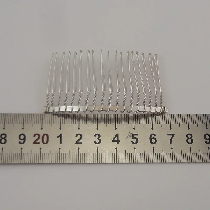 20 Stück Verschiedene Größen Silberne Einfache Gedrehte Drähte Metallkamm für DIY Braut-Tiara-Krone Haaraccessoires Bleifrei Nickelfrei – Detail 1