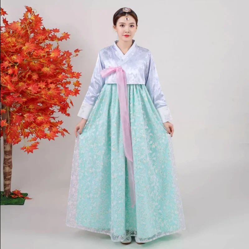 Korean Traditional Hanbok Dress for Women, Female Palace Dress, Ethnic Minority Dance Stage Costume, New Year