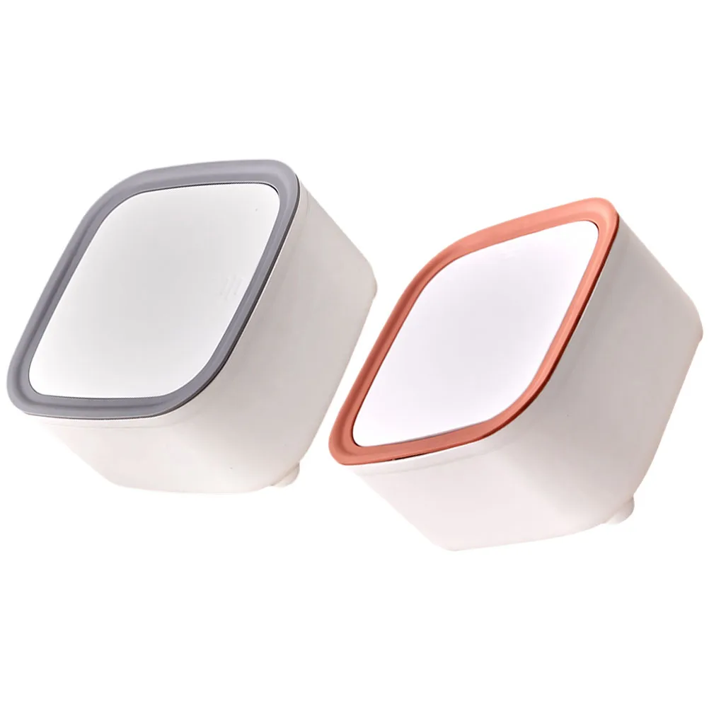 

2Pcs Press Trash Bin Desktop Storage Pink Grey Small Plastic Cartoon Shaped Wastebasket Office Bedroom Use Long Lasting Material