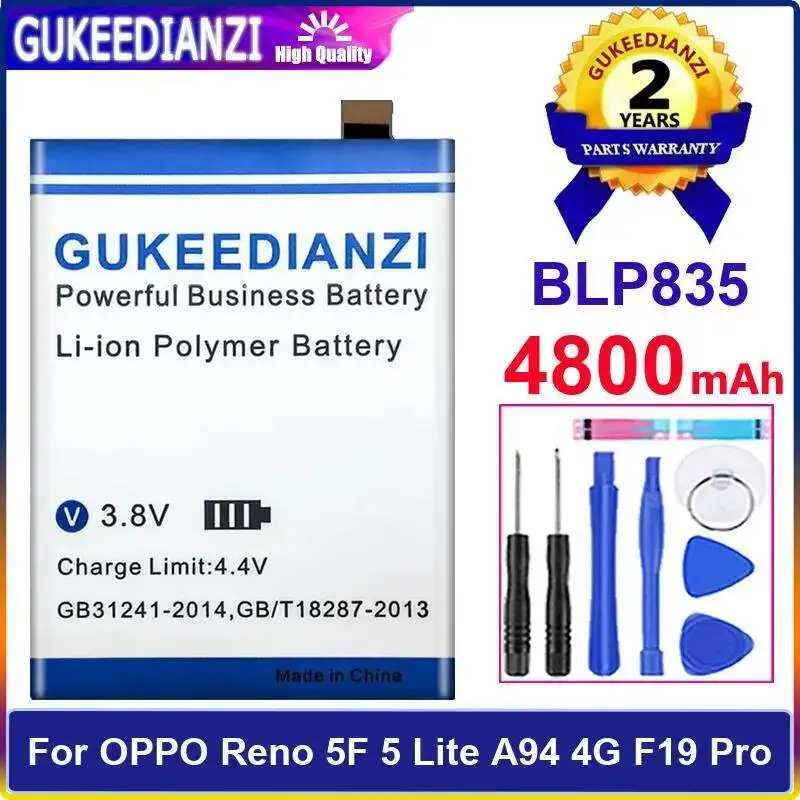 

BLP835 Long-Lasting Mobile Phone Battery For Oppo Reno 5F 5 Lite A94 4G F19 Pro 4800Mah Safe