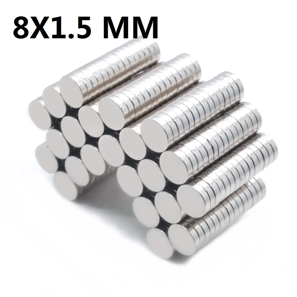 10-10000Pcs 8x1.5 Neodymium Magnet 8mm x 1.5mm N35 NdFeB Round Super Powerful Strong Permanent Magnetic imanes Disc 8*1.5 NEW