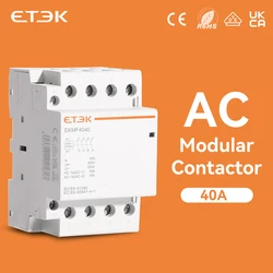 Modular Contactor Automatic  4P 230V 380V Single-phase Three-phase 25A 40A 63A 4NO 4NO Din Rail EKMF