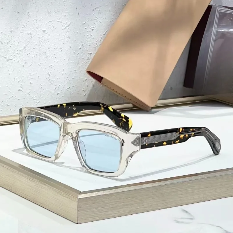 JMM WALKER Handmade Square Acetate Sunglasses - Japanese Designer UV400 Protection Unisex Vintage Photochromic Glasses with Case