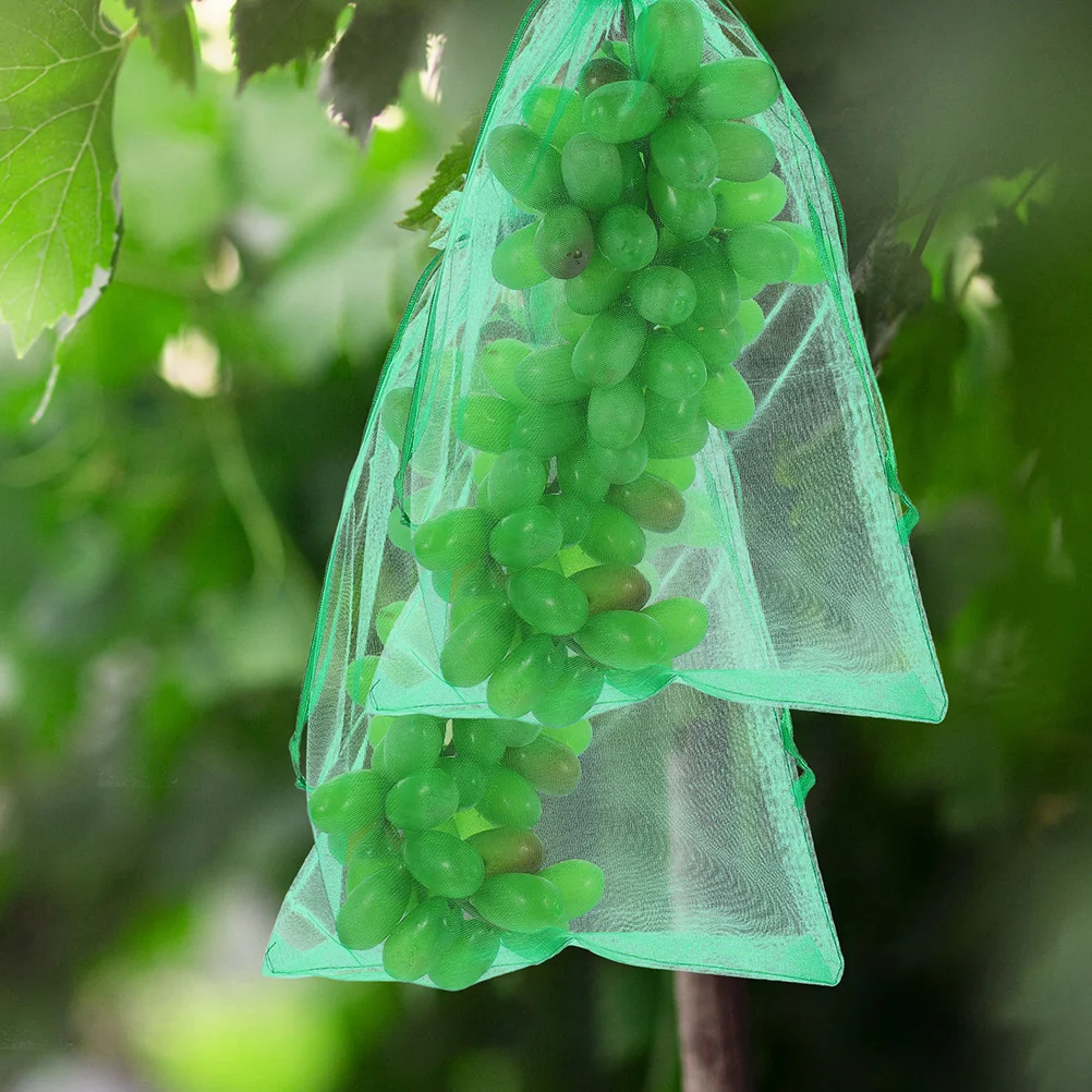 

25pcs Fruit Mesh Bags With Drawstring Garden Netting Bag For Vegetables Fruits Plants Protection Organza Mesh Cover Gardening