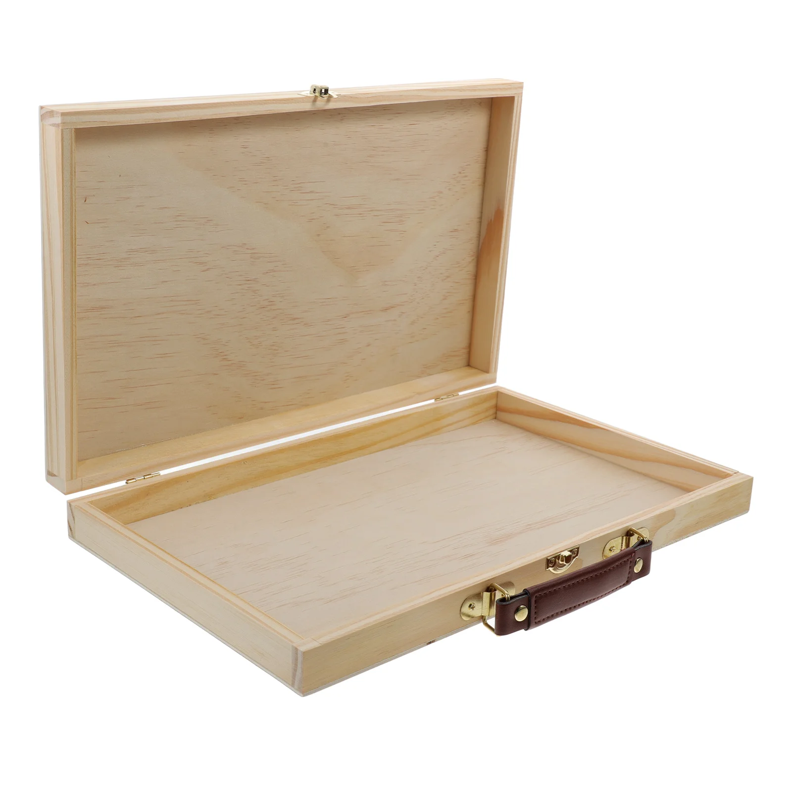Portable Wooden Paint Box Lightweight Storage Art Case Drawing Tool ganizer Durable Handle Sturdy Design Locking Clasps Secure