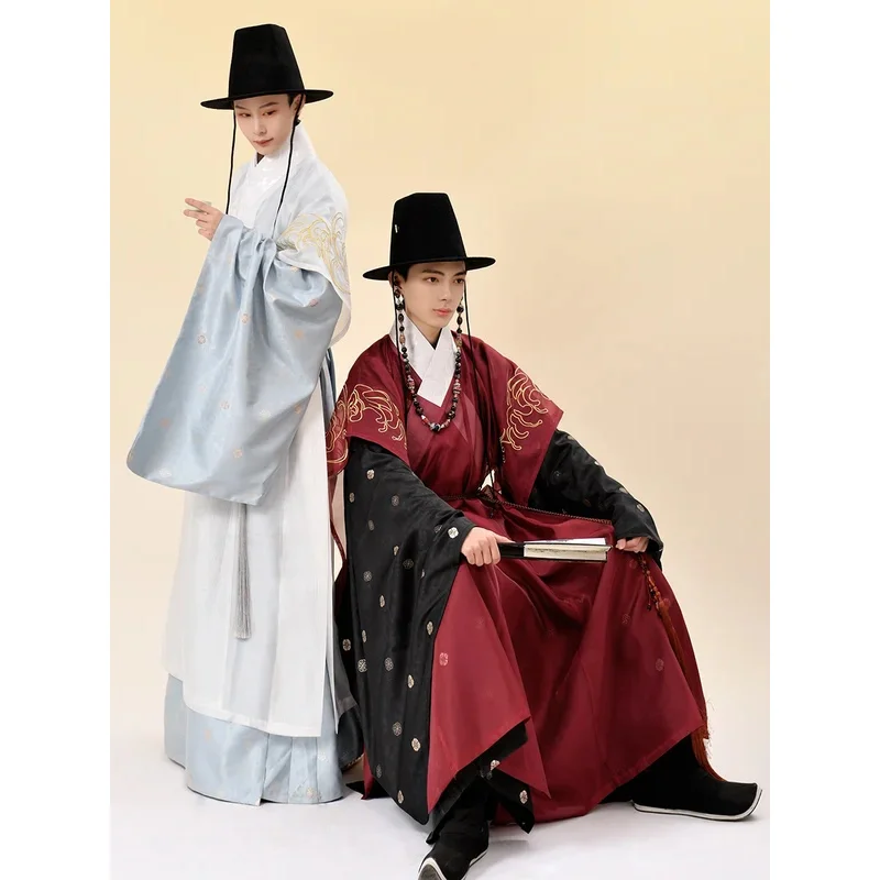 20 Hanfu الرجال Hanfu الهانبوك الذكور سلالة مينغ الملابس التقليدية مرحلة الرقص أداء زي القماش الآسيوي التقليدي القديم