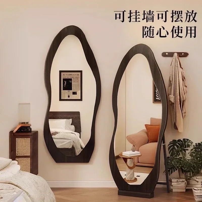 Medieval full body floor mirror household Internet celebrity wall hanging special-shaped dressing bedroom fitting mirror