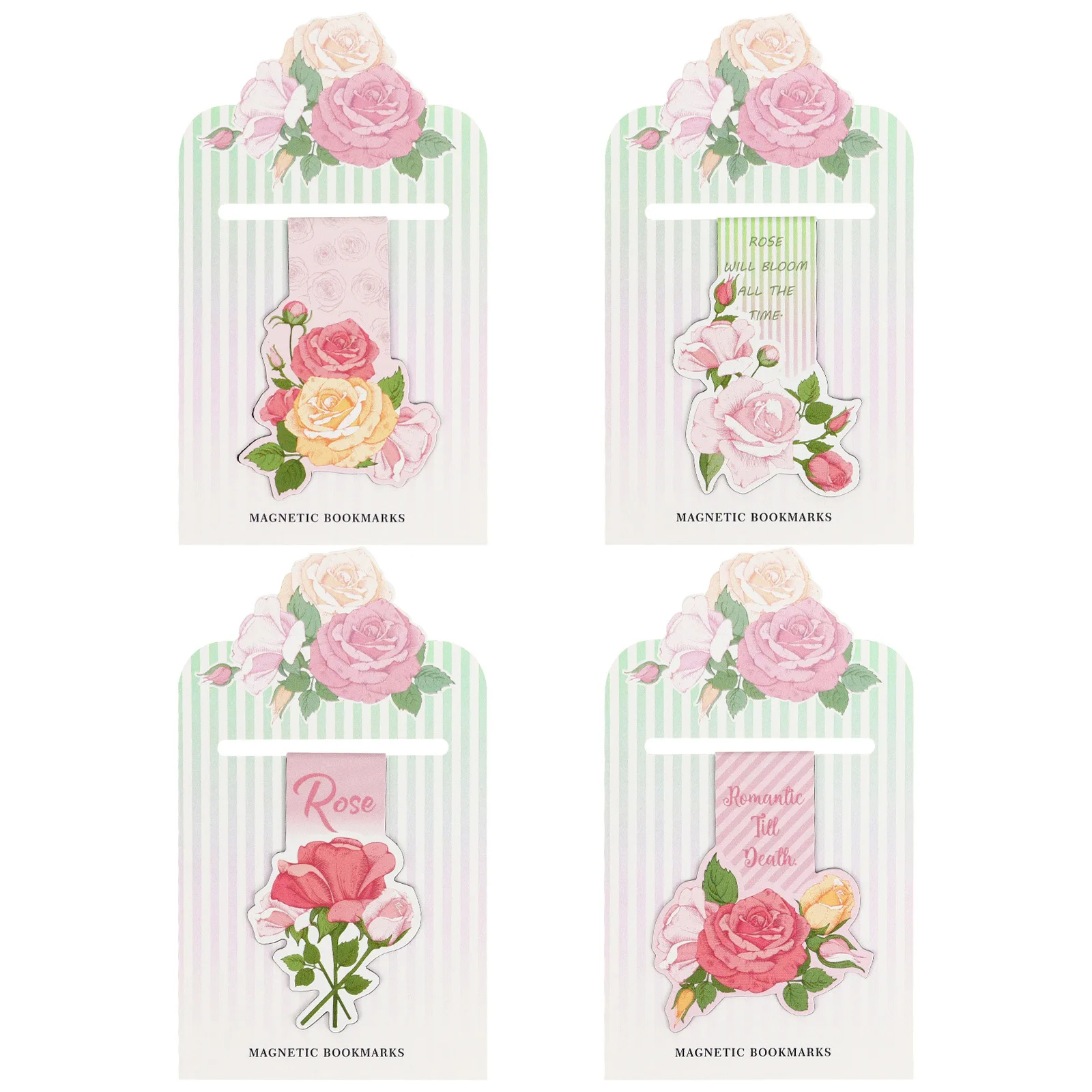 Rosa Rosenblüten-Alien-Magnet-Lesezeichen, Klassifizierung, Buchklammer, exquisites Lesezeichen