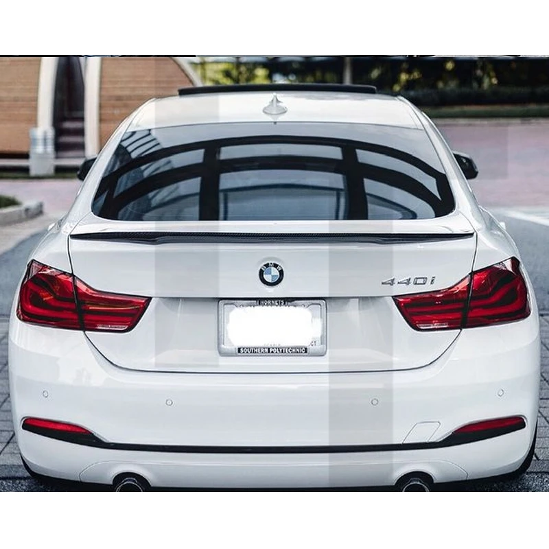 FOR BMW 4 Series F36 4Door Cran Coupe P Style Carbon fiber Rear Spoiler Trunk wing 2014-2019 FRP Glossy black Forged carbon