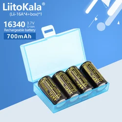 4PCS LiitoKala Lii-16A+box CR123A CR17345 16340 700mAh 3V Lithum Battery For Camera Electric Toys Flashlights Shaver Water Meter