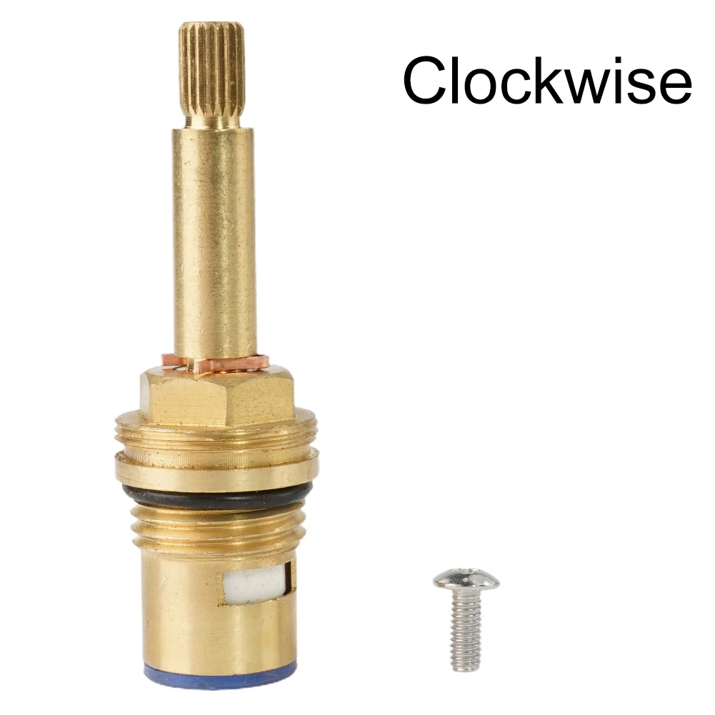 Hot Water Tap Valve 1/2inch 1pcs Bathroom Bronze Valve Core Copper Body Cartridge Quarter Long Stem Replacement