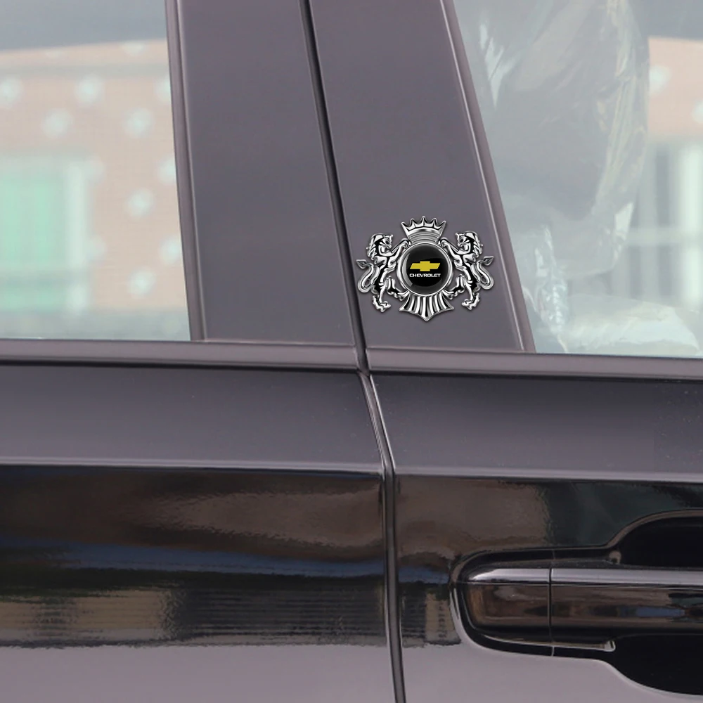 3D Metal Lion Crown Emblem Badge Car Stickers Decoration Accessories Decal For Chevrolet Trailblazer Suburban Traverse Colorado