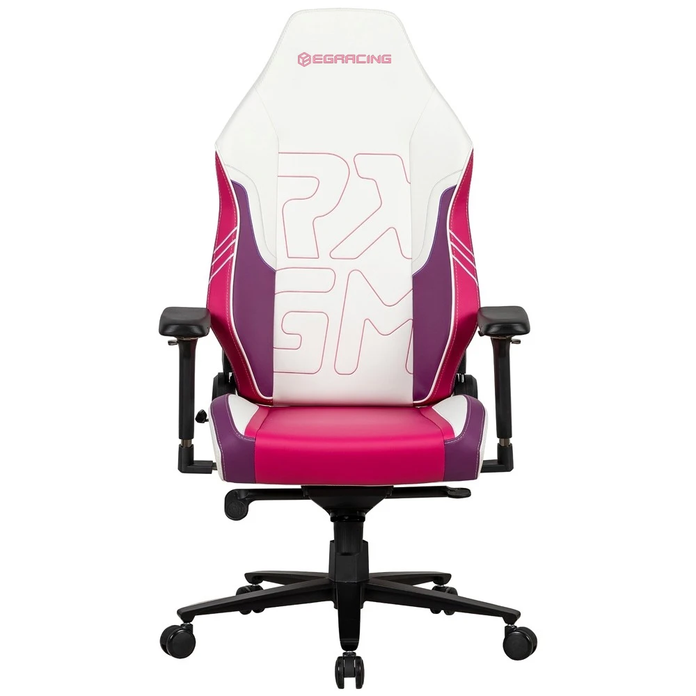 

Manufacturer's Luxury Ergonomic Swivel PC Chair White Purple 4D Armrest Cooling Reclining Features For Computer Game Racing