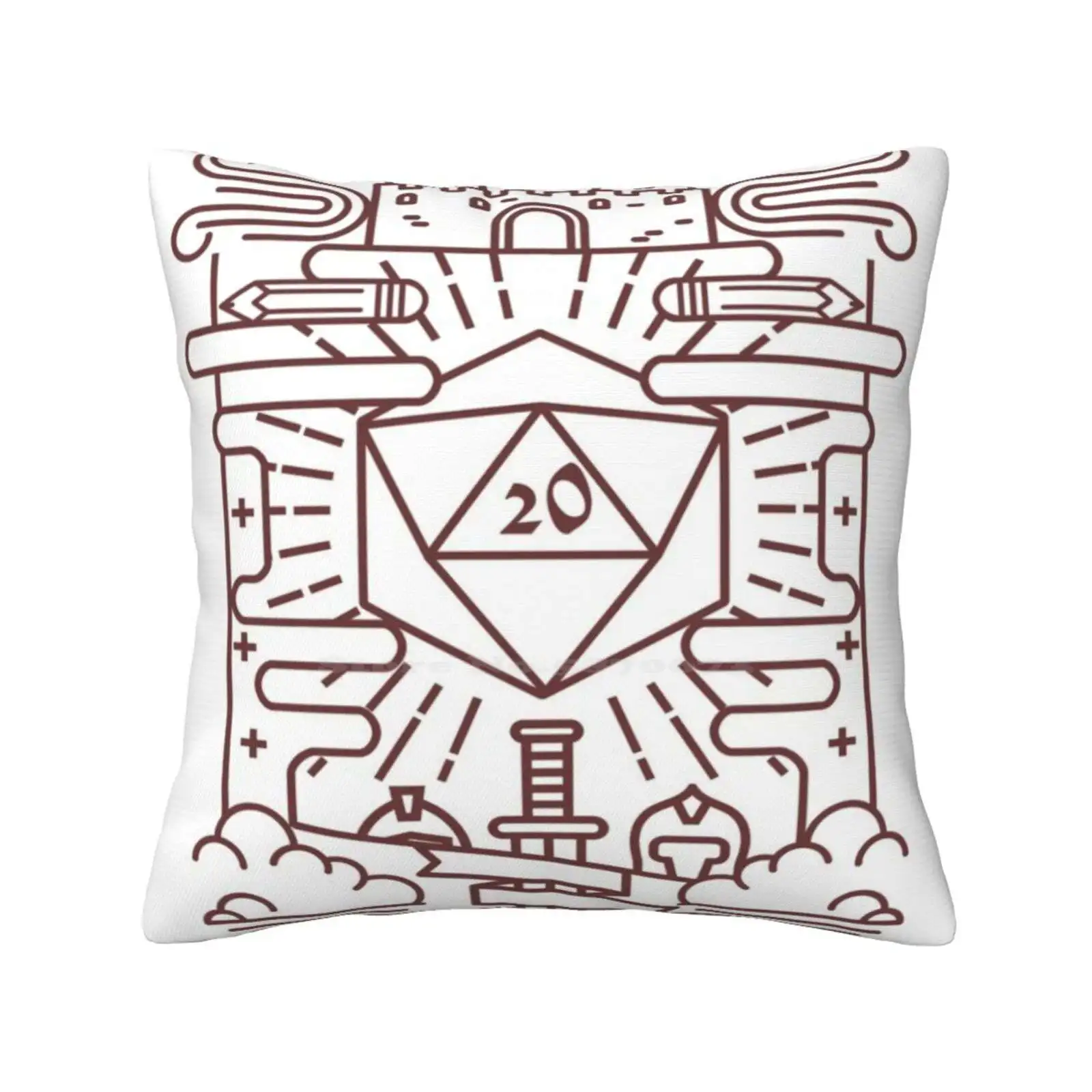 Whimsical Rpg Fashion Sofa Throw Pillow Cover Pillowcase Gamer Games Role Playing Old School Retro Minimalist Simple Clean