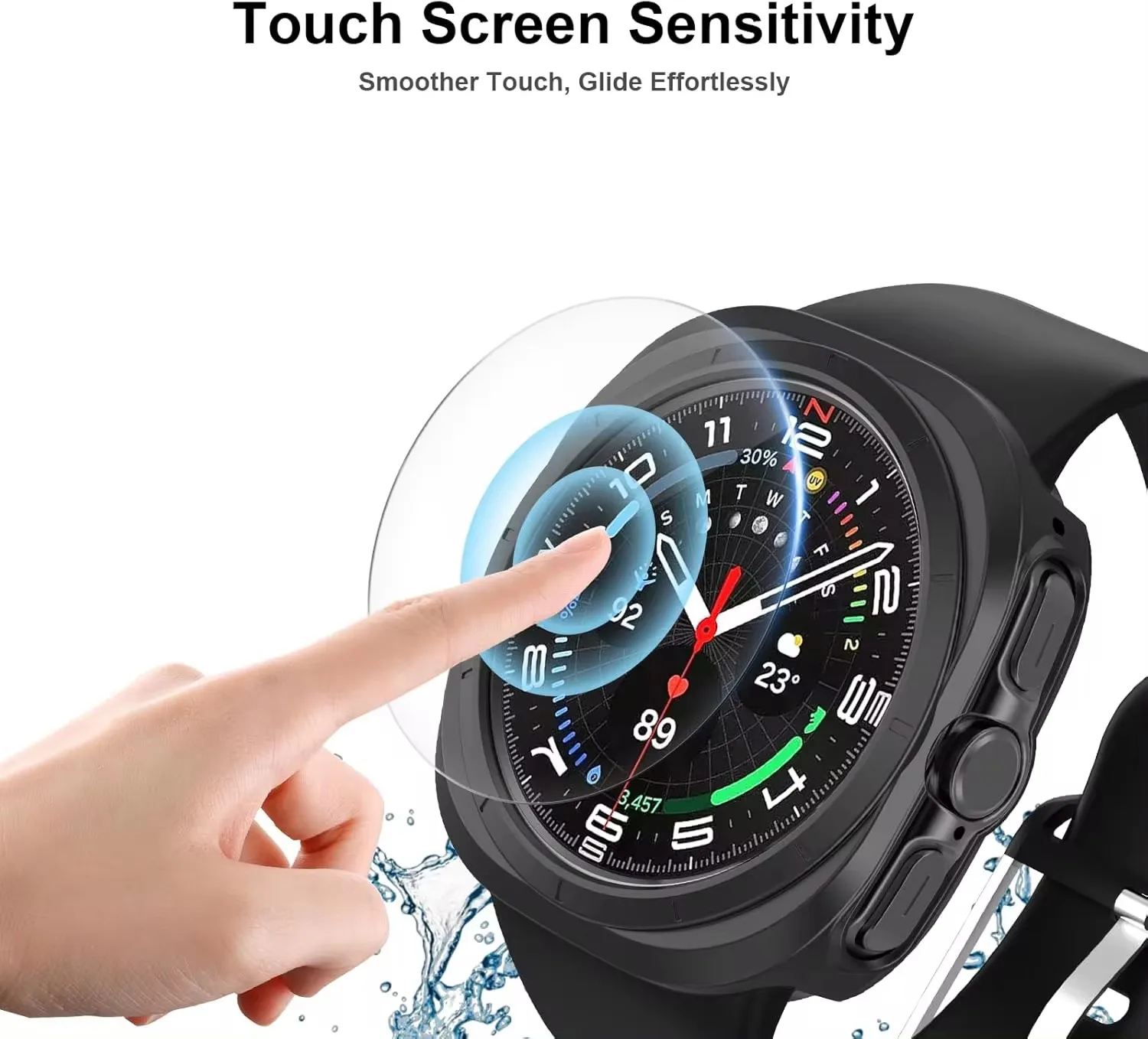 Case for Samsung Galaxy Watch Ultra 47mm Accessories Tempered Glass Screen Protector Hard PC Bumper Galaxy Watch 7 Ultra Cover