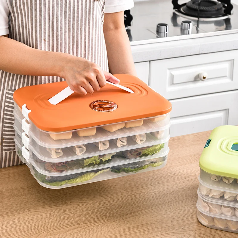 Dumpling Box Portable With Timing Crisper Multi-layer Combination Storage Box Kitchen Refrigerator Wonton Box