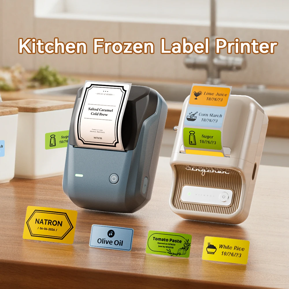 Niimbot B1/B21 Wireless Bluetooth Label Maker With Freezer Label for Kitchen Refrigerator Food Storage