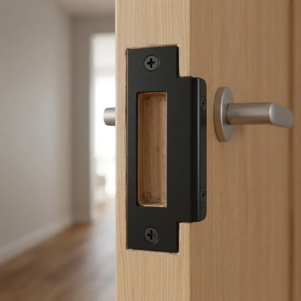 Home Door Lock Hardware Replacement Accessories Heavy-Duty Common Door Strike Plate Reliable Security Easy DIY Installation Part