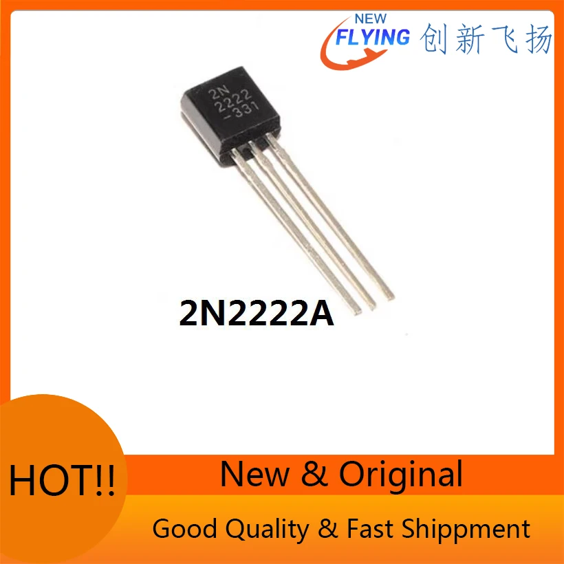 100 Uds 2N2222 2N2222A TO-92 0.6A 30V NPN transistor de baja potencia canal P