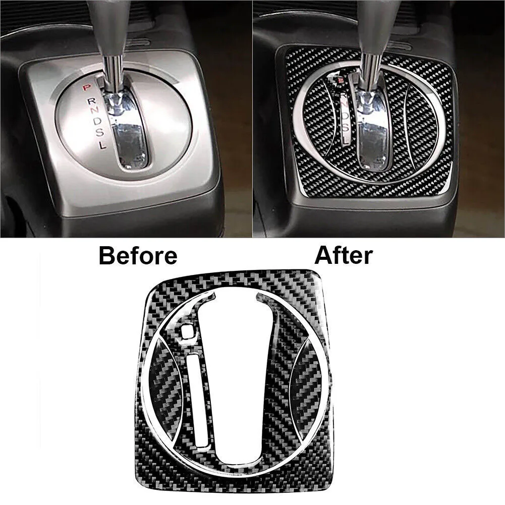 لهوندا سيفيك 2006-2011 اكسسوارات السيارات غطاء الكسوة 4 قطعة ألياف الكربون التحول غطاء لوحة الكسوة سهلة التركيب