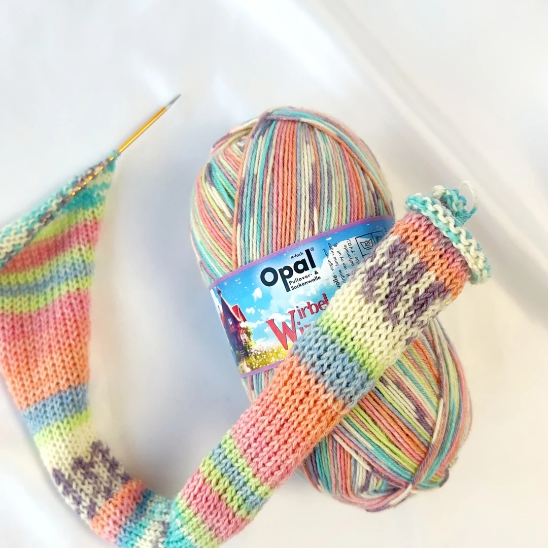 

100g Opal 4ply Sock Yarn Wirbelwind Collection, 75% Wool 25% Polyamide Space Dyed Colourful Yarn for Knitting&Crocheting
