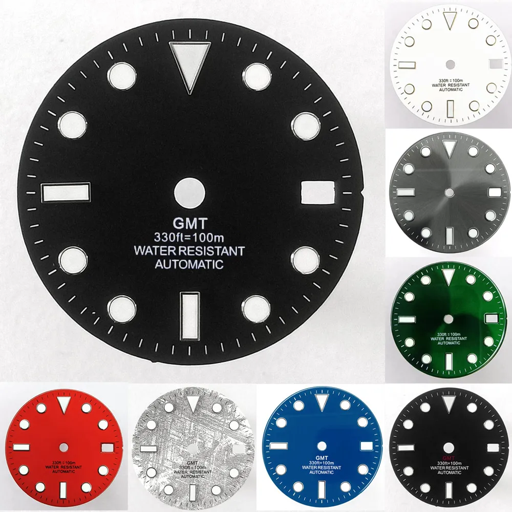 28,5-mm-Zifferblatt geeignet für NH-34/35/36 Uhrwerke, GMT-Leuchtzifferblatt, individuelle Anpassung von Logo/Namen, DIY-Zifferblatt-Uhrenteile – Detail 2