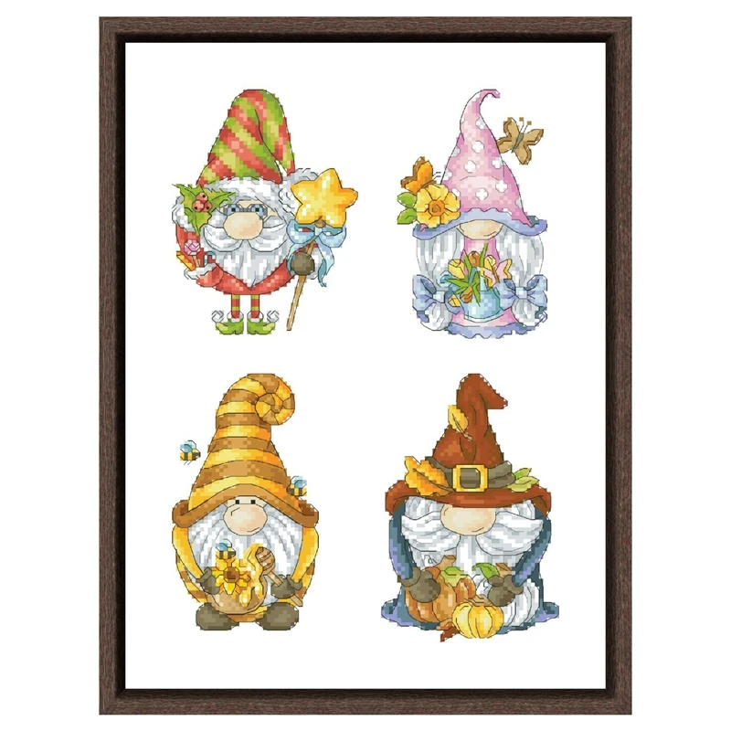 Halloween dwarf cross embroidery kit flower cartton design 18ct 14ct 11ct unprint canvas Cross-stitch DIY needlework