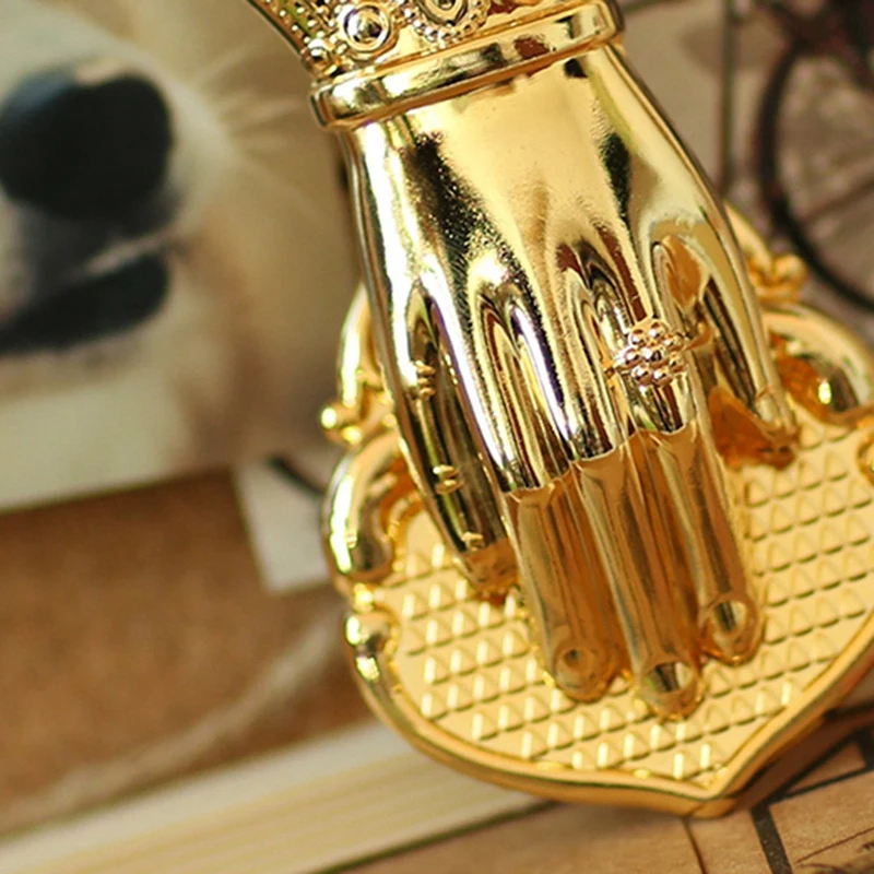 2X Luxury Chic Office Paper Storage Clip Ins Wrought Gold Vintage Hand Shape Alloy Document Handbook Storage Clip