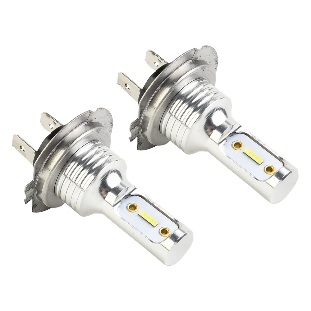 H7 LED Headlight Bulbs Set for Hi Lo Beam DC 12V 24V Vehicles 55W 8000LM 6000K COB Chip 360 Degree Beam Pattern IP68 Waterproof