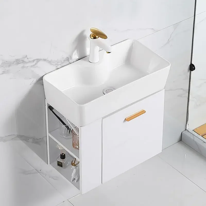 

Customizable One piece simple solid wood bathroom cabinet combination washbasin, toilet washbasin