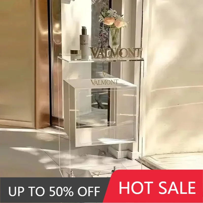 Acrylic Transparent Tool Trolley Storage Rack Beauty Salon Creative Auxiliary Cart Living Room Multi-Layer Storage Trolley