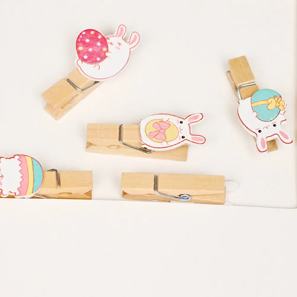 

20 шт. деревянных зажимов в форме кролика для поделок, с джутовой веревкой, для декора вечеринок, свадеб, дома, офиса, для демонстрации фотографий